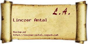 Linczer Antal névjegykártya